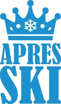 Apres Ski with crown Stock Illustration