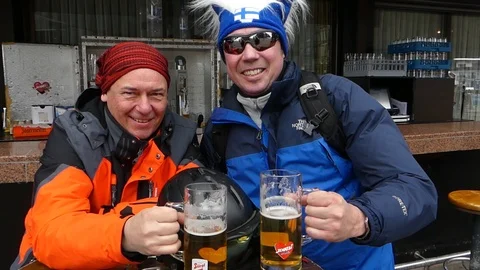 APRES SKI DUDES Stock Footage 121859274