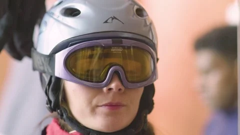 Apres Ski Time, removing ski wear Stock Footage 78292661