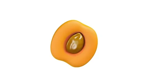 Apricot 3d icon animation. Stock Footage 308874879