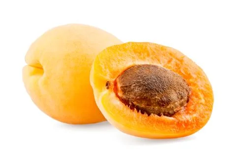 Apricot and half with bone Stock Photos