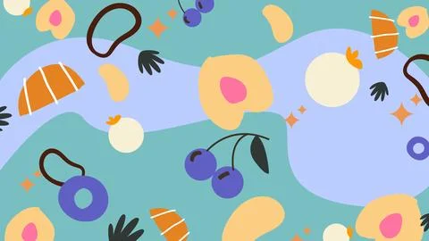 Apricot blueberry background Stock Illustration