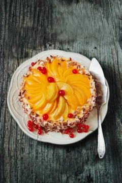 Apricot cake Stock Photos