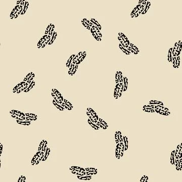 Apricot dried fruit glyph vector seamless pattern Stock Illustration