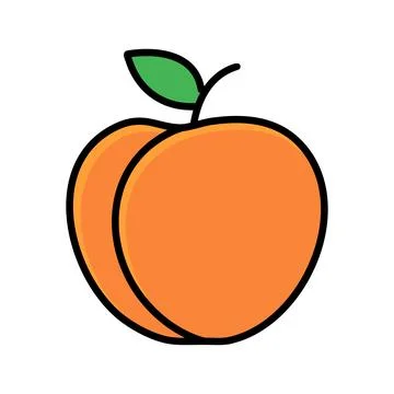 Apricot flat icon. Peach, peachcot vector illustration. Stock Illustration
