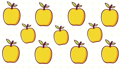 Apricot fruit animation background seamless repeating loop Stock Footage 307078759
