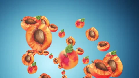 Apricot fruit background video Stock Footage 279146623