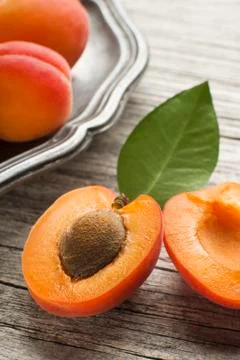 Apricot fruit close up Stock Photos