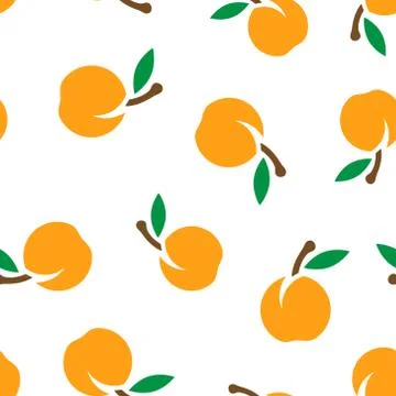 Apricot fruit icon seamless pattern background. Peach dessert vector illustra 스톡 일러스트