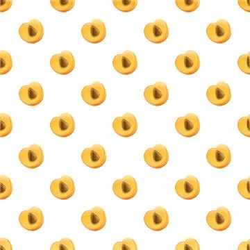 Apricot fruit seamless pattern background Illustrazione stock