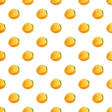 Apricot fruit seamless pattern on white background Stock Illustration