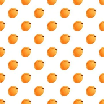 Apricot fruit seamless pattern on white background Illustrazione stock