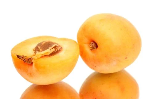 Apricot with halves Stock Photos