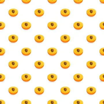 Apricot halves seamless pattern creating a fruity background Stock Illustration