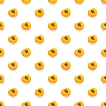 Apricot halves seamless pattern creating sweet background Illustrazione stock