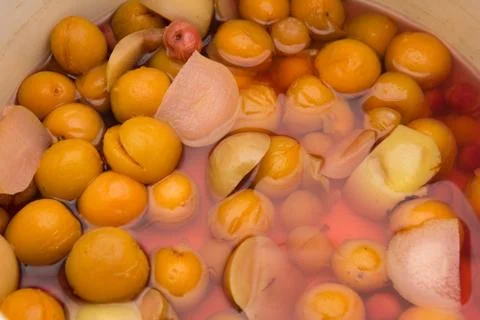 Apricot jam in the background Stock Photos