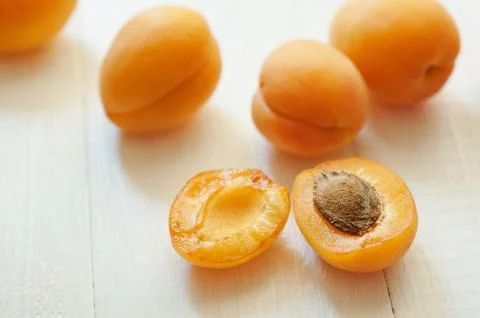 Apricot with leaf isolated on white background Stock Photos