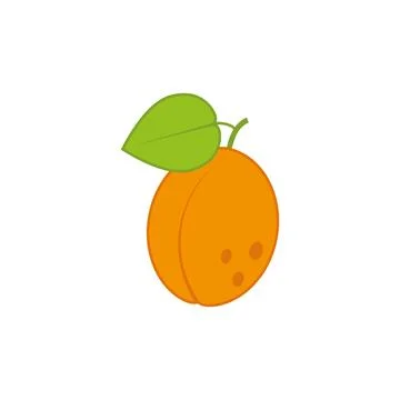 Apricot logo line icon vector juicy symbol illustration design. Illustrazione stock
