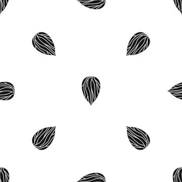 Apricot seed pattern seamless black イラスト素材