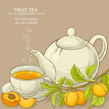 Apricot tea illustration Stock Illustration