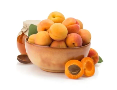 Apricot on white background Stock Photos