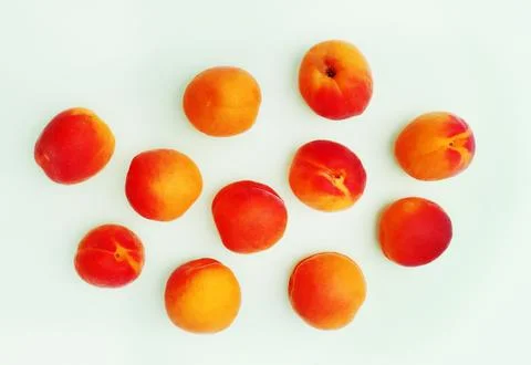 Apricot on the white background. Stock Photos