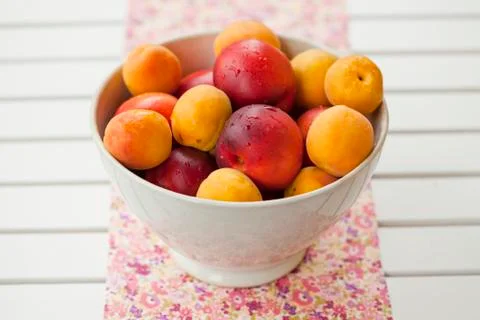 Apricots and nectarines Stock Photos