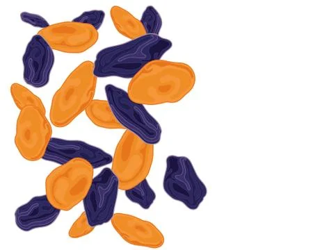 Apricots and prunes Stock Illustration