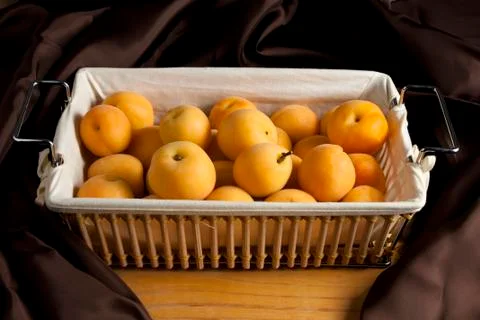 Apricots on a Basket Stock Photos