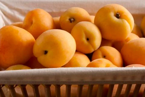 Apricots on a Basket Stock Photos