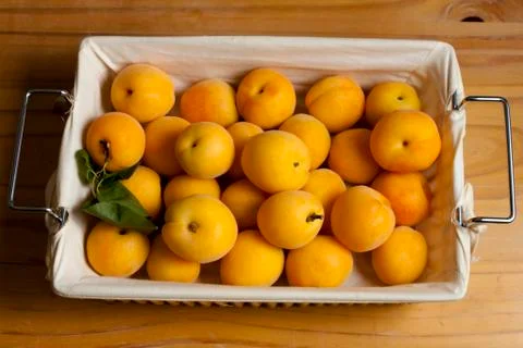 Apricots on a Basket Stock Photos