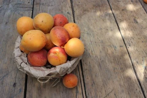 Apricots on the board Stock Photos