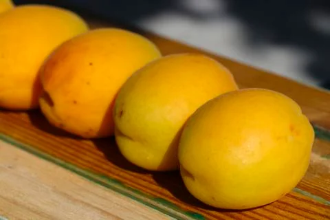 Apricots on the boards Stock Photos