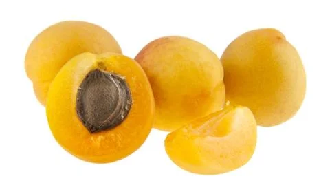 Apricots isolated on white background Stock Photos