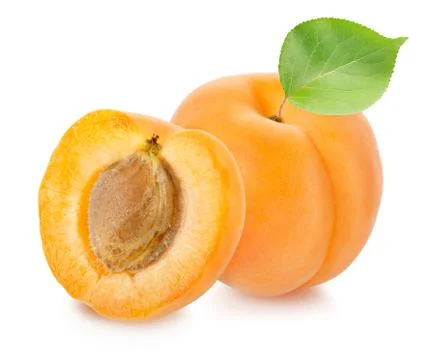 Apricots with leaf Stock Photos