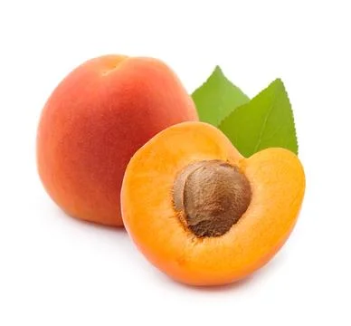 Apricots with leaves Stock Photos