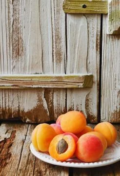 Apricots in a plate Stock Photos
