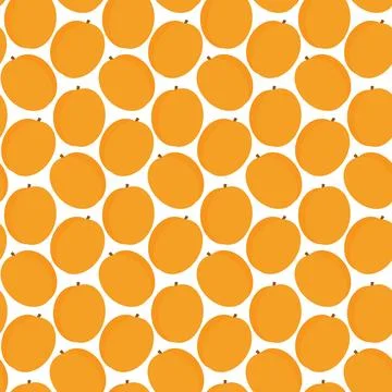 Apricots Seamless pattern in trendy minimalism Summer colorful background Stock Illustration