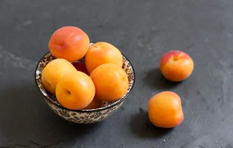 Apricots on table top view Stock Photos