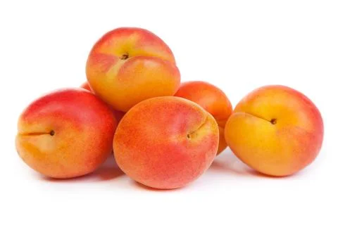 Apricots on a white background Stock Photos