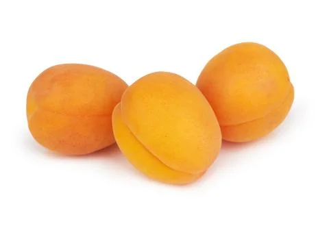 Apricots on white Foto stock