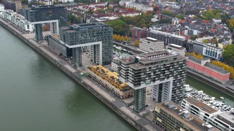 April 1. 2024 Cologne , Germany Aerial view of the old town and city köln Stock Footage 341707831