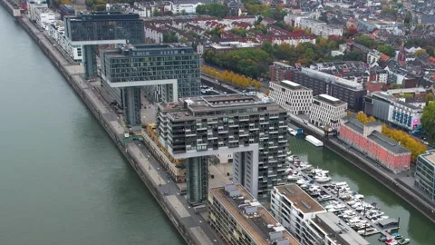 April 1. 2024 Cologne , Germany Aerial view of the old town and city köln Stock Footage 341707836