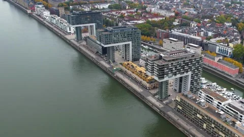 April 1. 2024 Cologne , Germany Aerial view of the old town and city köln Stock Footage 341707838