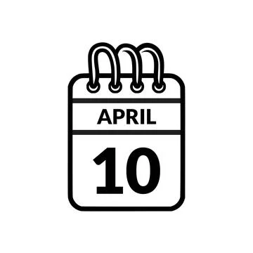 April 10 Calendar icon vector illustration. Stock Illustration