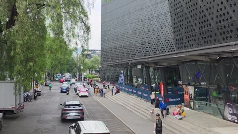 April 11, 2026, Activity and lifestyle outside the Pepsi Center WTC, Mexico.. Stock Footage 333419842