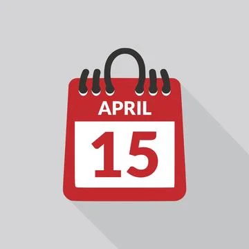April 15 Calendar icon vector illustration. Stock Illustration
