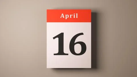 April 16th Orthodox Easter and Catholic Easter calendar pages Stock Illustration