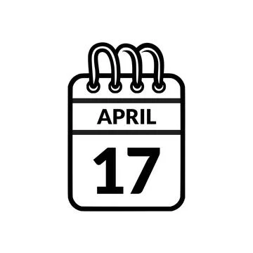 April 17 Calendar icon vector illustration. Illustrazione stock
