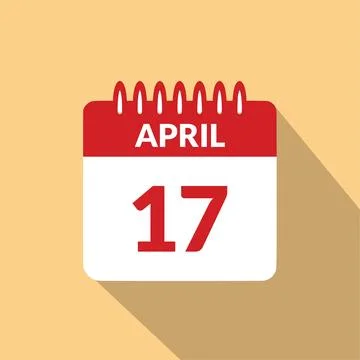 April 17 Calendar icon vector illustration. Stock Illustration
